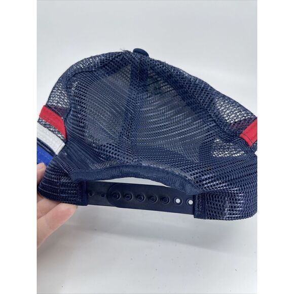 Vintage 3 Stripe THESE COLORS DON'T RUN OR BURN Trucker Snapback Hat USA - Picture 2 of 6